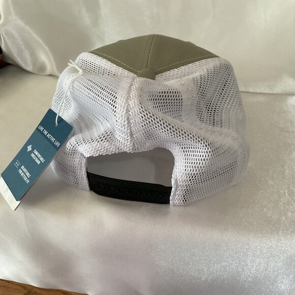 Tommy Bahama Mens Olive & White Mesh Trucker Hat With Marlin Logo Adjustable Fit - Picture 3 of 6